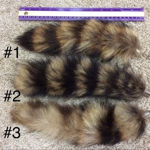 Rockabilly Real Raccoon Tail Key Ring/Clip Accent